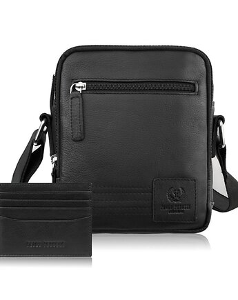 Saszetka męska na ramię AY-27 i etui na karty AY-16 zestaw upominkowy, Paolo Peruzzi