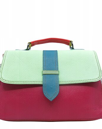 Torebka skórzana do ręki i na ramię, regulowany pasek, kolorowa eko OLIVKA, Olivka Warsaw