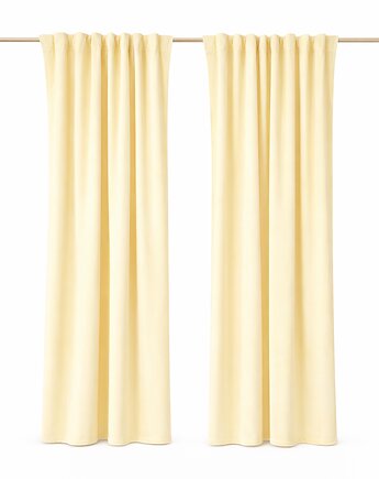 Welurowa zasłona w kolorze masełkowym, Elado