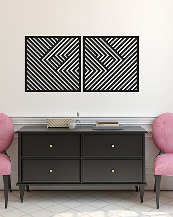 3D DEKORACYJNE PANELE GEOMETRYCZNE, MINIMALISTYCZNA DEKORACJA ŚCIENNA, CZARNY, ORNAMENTI