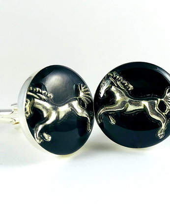 SPINKI - Golden horse - Black - koniki + Pudełko, DROBINY CZASU