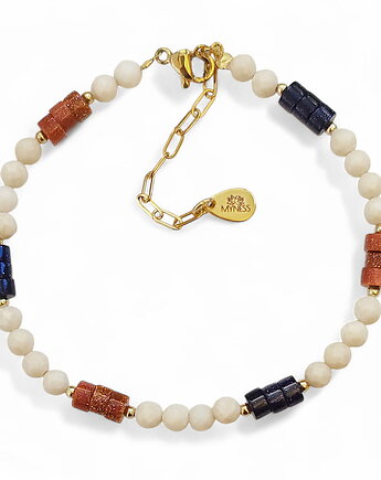 Bransoletka: piasek pustyni, noc kairu, kamień rzeczny, MYNESS