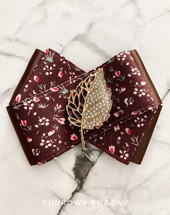 Brosza z liściem ze ślicznym liściem z kryształków Liść, Pudrowy Różowy