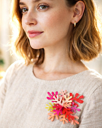 Broszka kształty  magenta, Pintura