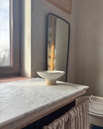 Ceramiczna Misa na Cokole S Rustic White Skandynawski Styl, Maison Fragile