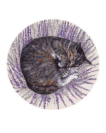 Śpiący kot- plakat- ilustracja, OSOBY - Prezent dla ukochanej