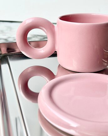 Kubek Pink /300ml/+spodek. Z serii Good Vibes, Handverk