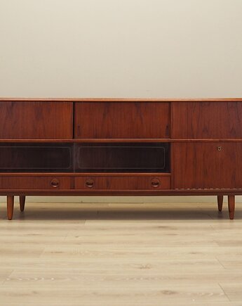 Sideboard tekowy, duński design, lata 70, produkcja: Dania, Przetwory design