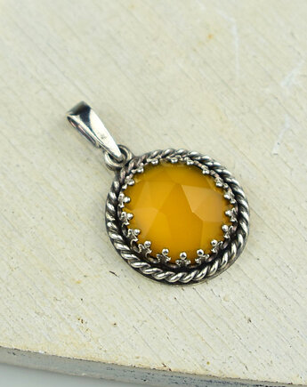 Chalcedon retro - srebrny wisiorek, Sunflower Kornelia Kubinowska