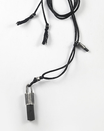 SREBRO Turmalin naszyjnik z naturalnym minerałem, RA