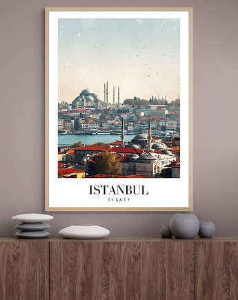 Retro plakat podróżniczy - Turcja - Stambuł - pamiątka, prezent, Black Sapphire Art