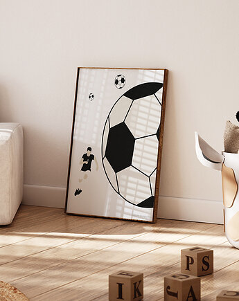 Plakat dla dzieci White Soccer Fun, Humpty Dumpty Room Decoration