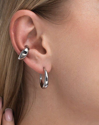 Srebrne półokrągłe kolczyki Paraiso Velmora, Paraiso