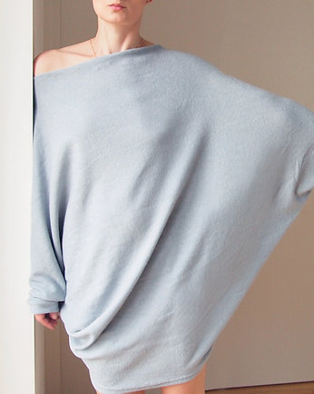 Sweterek oversize długi szary, ONE MUG A DAY