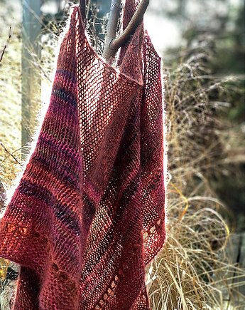 Słodka malina / chusta z Noro, agat handmade