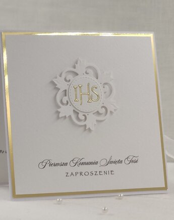 Zaproszenia na Komunię, Linia Gold, wzór 10, Anna Art and Crafts
