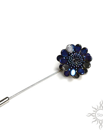 Fenrann, szpila, broszka, beading, Sol