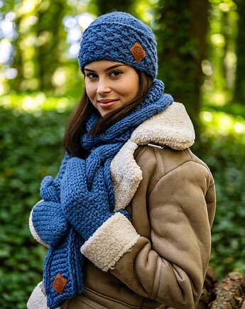 Czapka MERINO Hope Ciemny niebieski + podszewka JEDWAB, Brain Inside