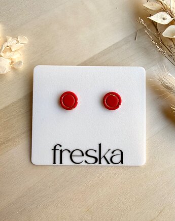 Kolczyki Kółka z Ramką ze złotym twistem, freska