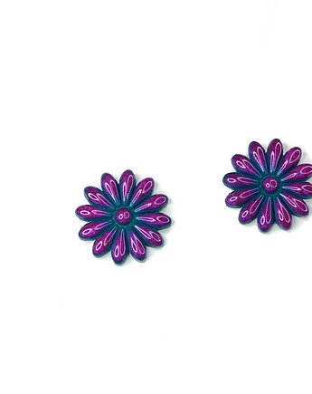 Kolczyki na sztyfcie kwiaty FLORA, Clayee