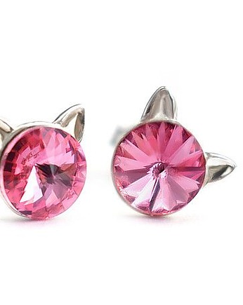 Kolczyki - kryształy Swarovski -kotki Rose, Marisella