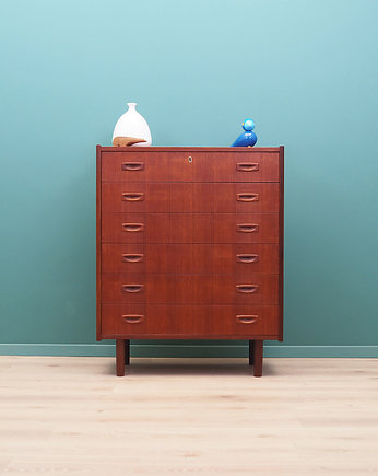 Komoda tekowa, duński design, lata 70, produkcja: Dania, Przetwory design