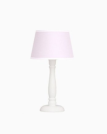 Lampka nocna pudrowy róż z białą lamówką, Roomee Decor
