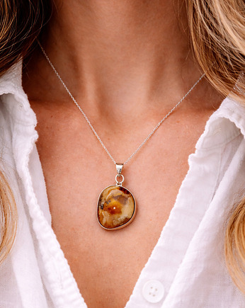 Wisiorek z bursztynem bałtyckim i srebrem -Zawieszka z bursztynu - Bursztyn, Amber Charm