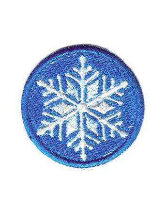 Naszywka naprasowanka ŚNIEŻYNKA NIEBIESKA termoprzylepna haft 4,5cm, Wyszywane
