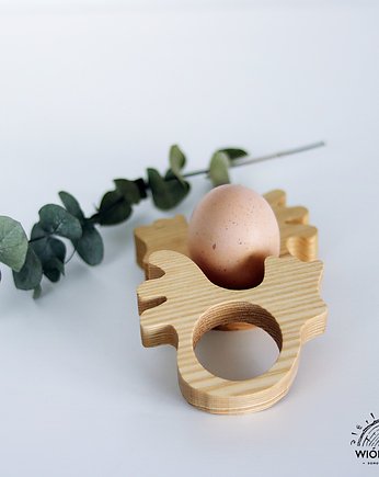 Drewniana podstawka pod jajko - KURKA, Ryczka