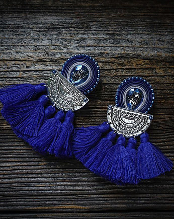 Duże i etniczne kolczyki boho z chwostami, Mró Soutache