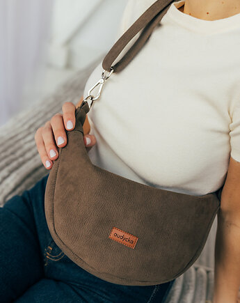 Mini ROGALIK z nubuku ekologicznego w kolorze TURKUSOWYM, Karolina Audycka