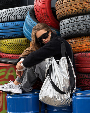 Srebrna torba shopper TWIN Silver moora x CZAJKOWSKI, moora