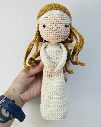 Szydełkowy Anioł handmade - lalka dekoracyjna, splotomaniaa