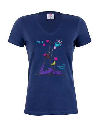 Bluzka t-shirt kawa JOGA  granatowa, Ella Dora
