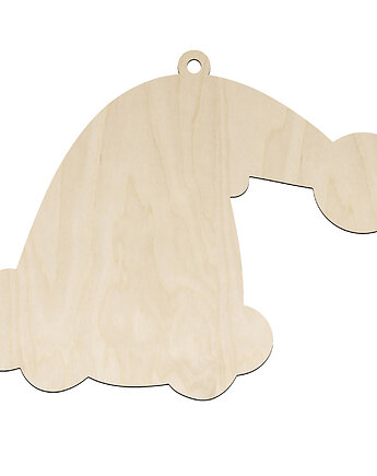 Czapka Mikołaja Zawieszka Drewniana DIY Świąteczna Ozdoba Choinkowa Sklejka, smxdsgn