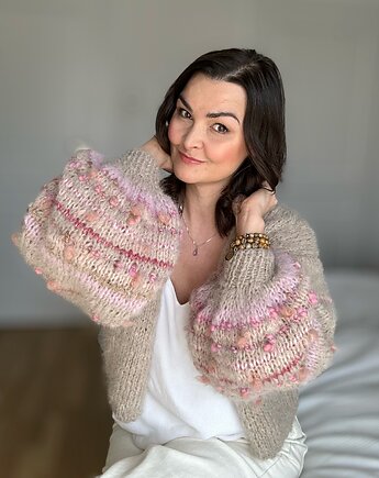 Kardigan Delicate Flower (wersja krótka 55 cm ), Oh! Sweater