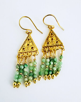 GREEN MOOD kolczyki SZMARAGDY, kamienie naturalne, Anemon Atelier
