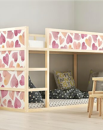 Naklejki na łóżko Ikea Kura serca, Makatka i kropka