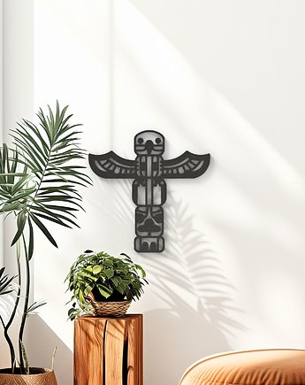 Totem w indiańskim stylu-Tiki-oryginalna dekoracja ścienna, ozdoba salonu, Printerior