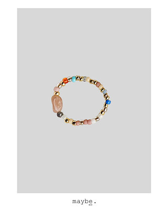 Mx&Mch pierścionek z kamieniem słonecznym, OSOBY - Prezent dla mamy na urodziny