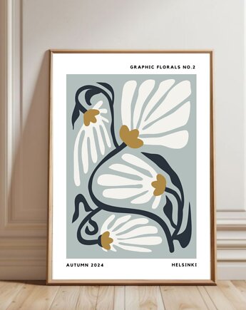 PLAKAT dekoracyjny , kwiaty ilustracja, flower market, black dot studio