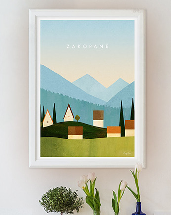 Plakat Zakopane - domki w górach, minimalmill