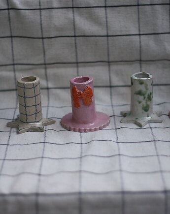 Świecznik ceramiczny kokardki, Lvvia ceramics
