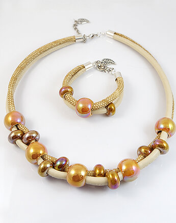 Komplet - Średni brąz, kremowy - ceramiczny, yenoo