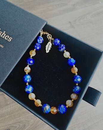 Bransoletka lapis lazuli cytryn, NESSING handmade