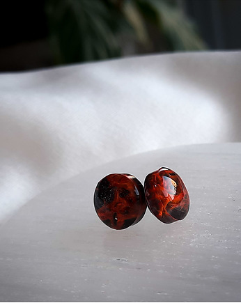 Kolczyki sztyfty z mchem, mikro, Figa handmade accessories