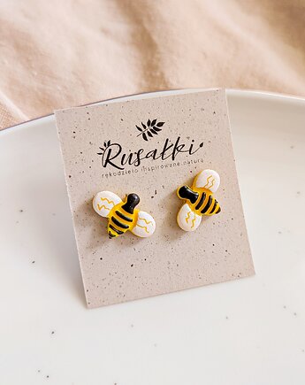 Kolczyki pszczółki, biżuteria pszczółka na wiosnę, wiosenne dodatki, Dary Rusałki