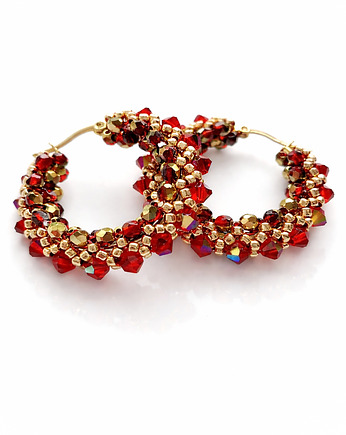 Kolczyki Koła z Kryształów Preciosa i Koralików - AURA Siam AB, STAGHORN