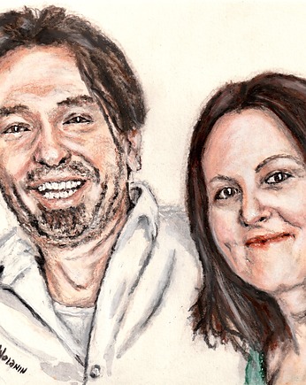 Portret Podwójny A5 na zamówienie malowany ze zdjęć, Z SZUFLAD UMYSŁU